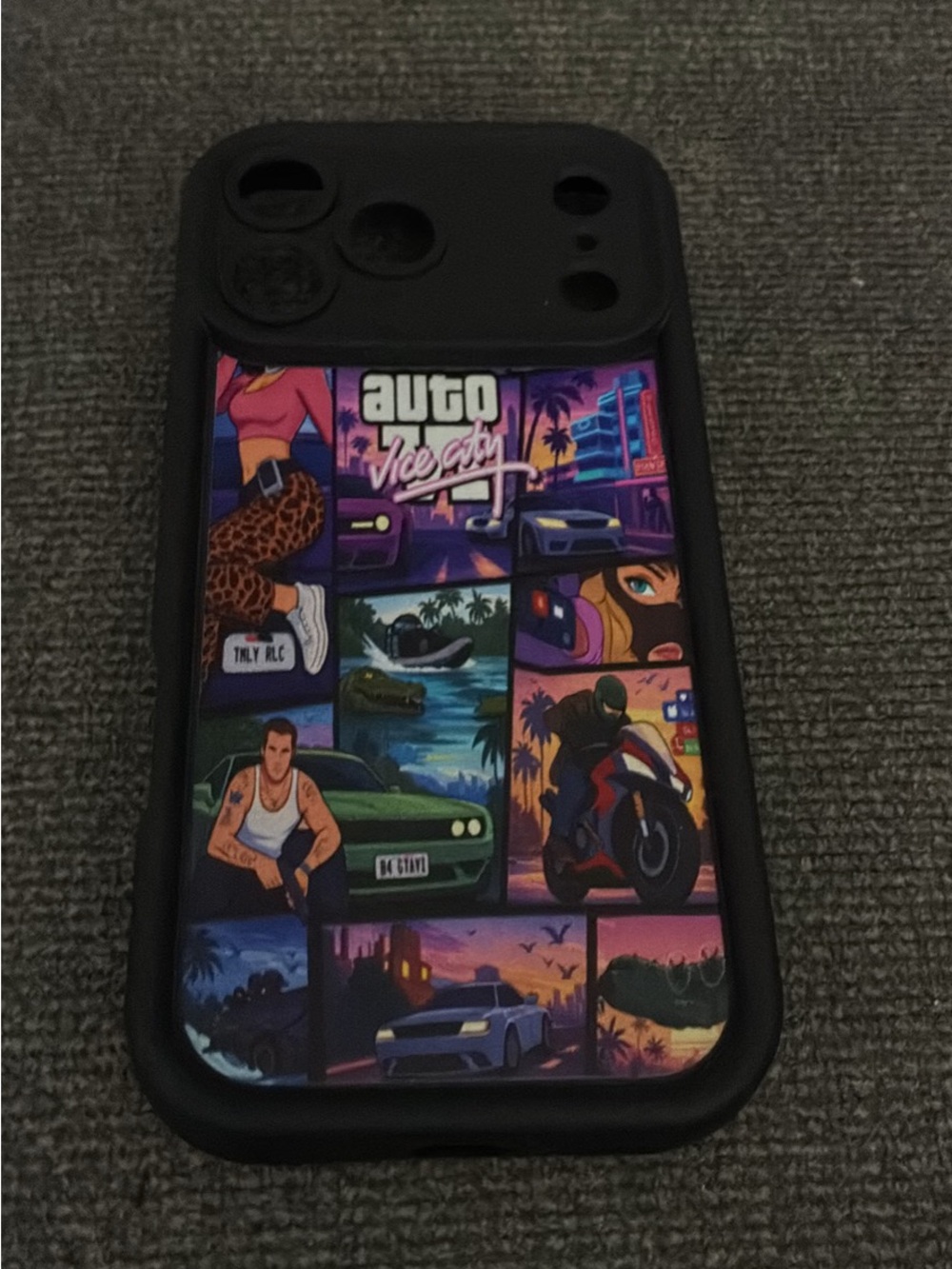 Black Auto Vice City Themed Phone Case